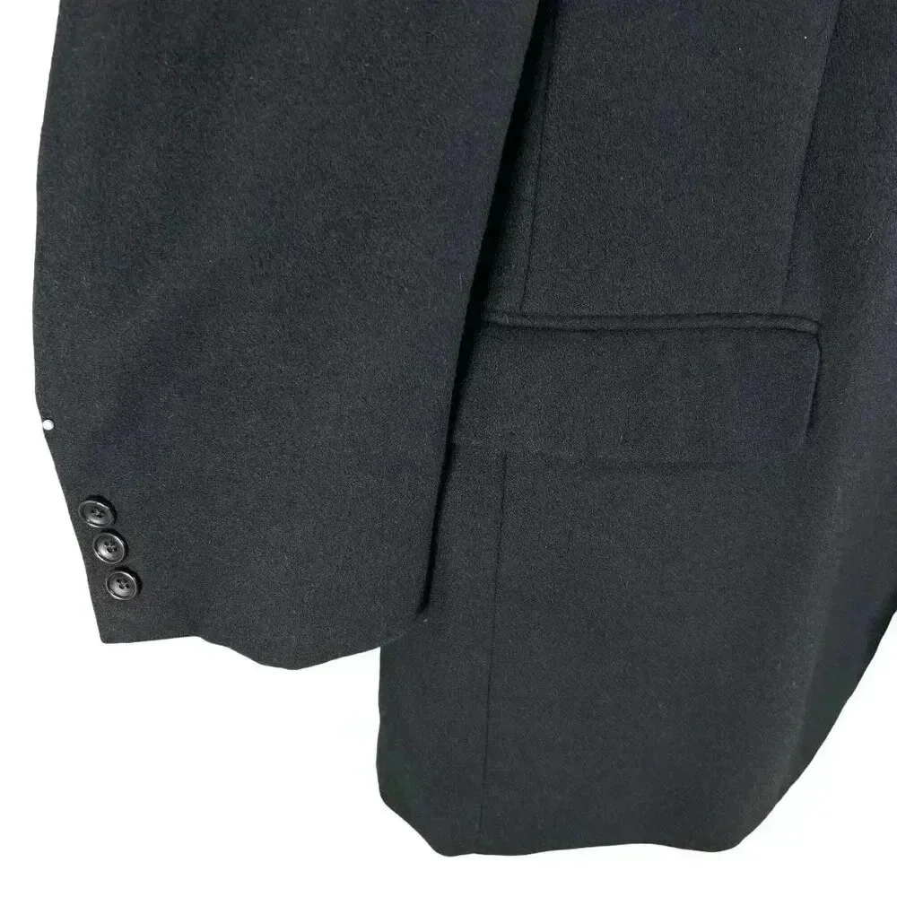 Hickey Freeman Mens 44 Long 100% Cashmere Black Sport Coat Wedding Old Money